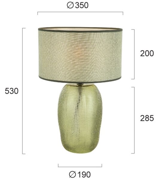 Stolní lampa JENIFER 1xE27/40W/230V zelená