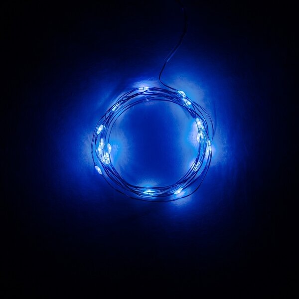 DECOLED LED světelný řetěz na baterie, modrá, 20 diod, 2,3 m