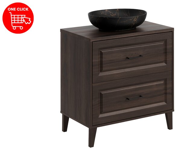Comad Koupelnová skříňka s deskovým umyvadlem Dorothy Ristretto 80 dub ristretto