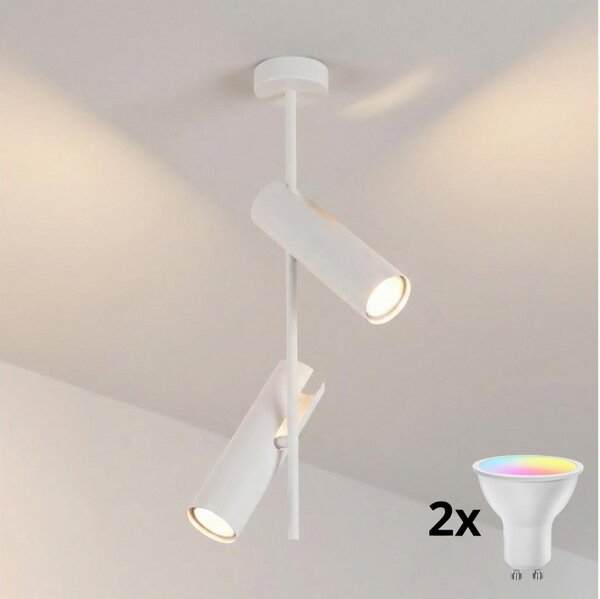 Brilagi - LED RGBW Stmívatelný lustr na tyči BRANCH 2xGU10/6,5W/230V bílá