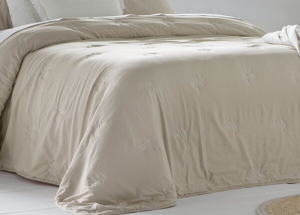 Textil Antilo Vyšívaný přehoz Amalia béžový, sada se 2 povlaky na polštáře 70x50 cm Rozměr: 270x270 cm