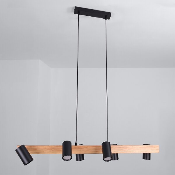 Brilagi - LED RGBW Stmívatelný lustr na lanku SELE 6xGU10/6,5W/230V černá/dub