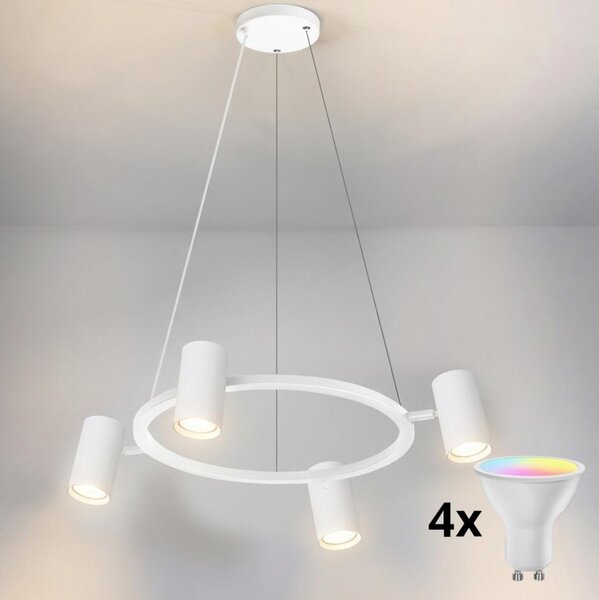 Brilagi - LED RGBW Stmívatelný lustr na lanku SELE 4xGU10/6,5W/230V bílá
