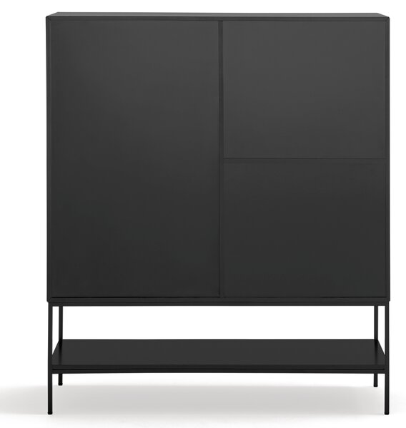 Vysoká černá komoda Teulat Platt 120 x 45 cm