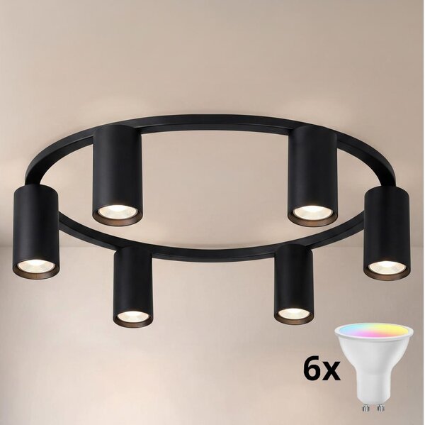 Brilagi - LED RGBW Stmívatelné stropní svítidlo SELE 6xGU10/6,5W/230V černá