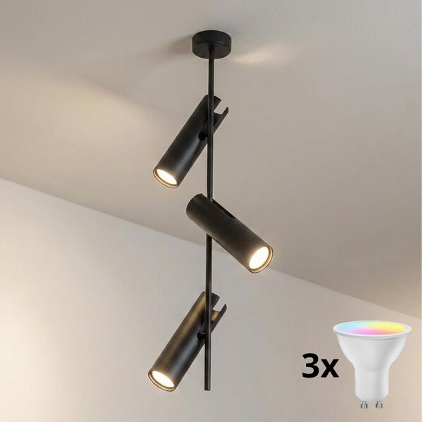 Brilagi - LED RGBW Stmívatelný lustr na tyči BRANCH 3xGU10/6,5W/230V černá