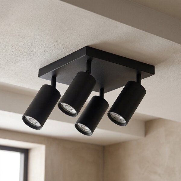 Brilagi - LED RGBW Stm bodové svítidlo SELE SQUARE 4xGU10/6,5W/230V černá