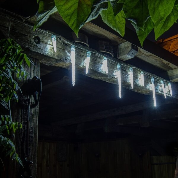 DECOLED LED vánoční girlanda do interiéru, padající sníh, 1,7 m, ledově bílá, čirý kabel, IP20