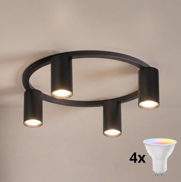 Brilagi - LED RGBW Stmívatelné stropní svítidlo SELE 4xGU10/6,5W/230V černá