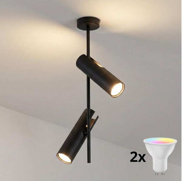 Brilagi - LED RGBW Stmívatelný lustr na tyči BRANCH 2xGU10/6,5W/230V černá