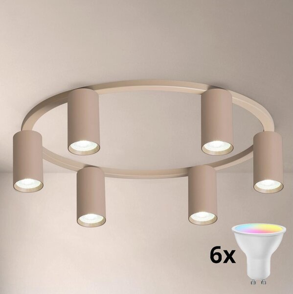 Brilagi - LED RGBW Stmívatelné stropní svítidlo SELE 6xGU10/6,5W/230V béžová