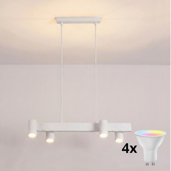 Brilagi - LED RGBW Stmívatelný lustr na lanku SELE 4xGU10/6,5W/230V bílá