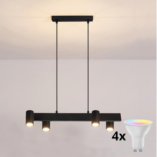 Brilagi - LED RGBW Stmívatelný lustr na lanku SELE 4xGU10/6,5W/230V černá