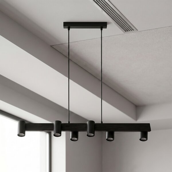 Brilagi - LED RGBW Stmívatelný lustr na lanku SELE 6xGU10/6,5W/230V černá