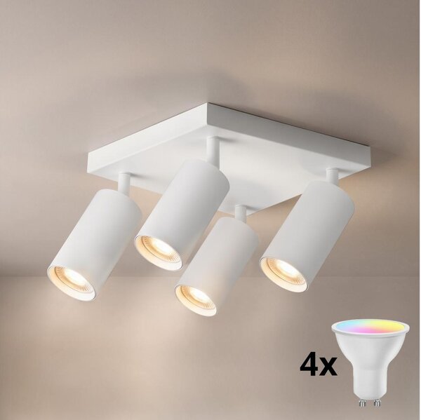 Brilagi - LED RGBW Stmívatelné bodové svítidlo SELE SQUARE 4xGU10/6,5W/230V bílá