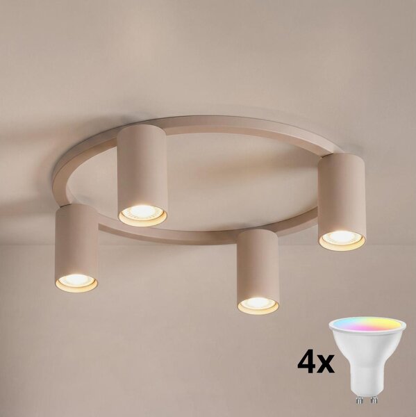 Brilagi - LED RGBW Stmívatelné stropní svítidlo SELE 4xGU10/6,5W/230V béžová