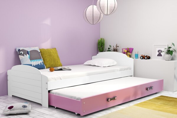 Dětská postel s přistýlkou LILI 2 Barva: bílá / růžová