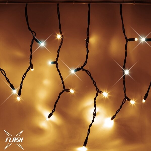DECOLED LED světelná sada na dům, 9+1 zdarma, teple bílá s Flash, černý kabel, Easy Fix, IP67