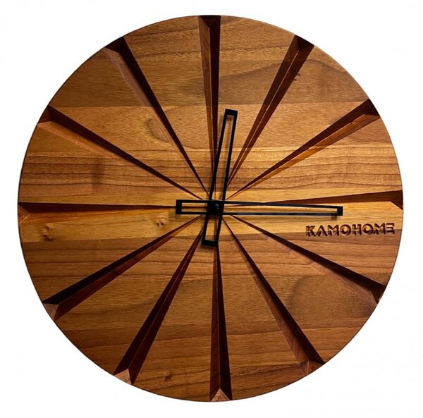 Kamohome Dřevěné nástěnné hodiny ANDROMEDA Průměr hodin: 40 cm, Materiál: Ořech evropský