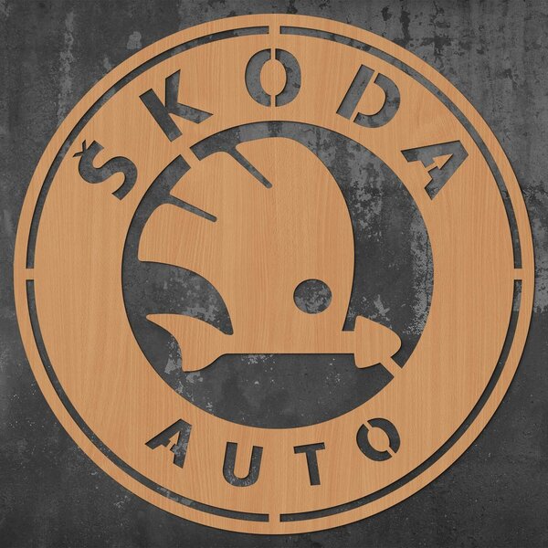 DUBLEZ | Dřevěný obraz - Znak loga Škoda