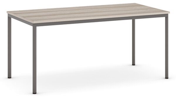 Jídelní stůl, 160x80 cm, tmavě šedá podnož, dub přírodní