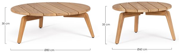 Bizzotto Set dvou dřevěných zahradních stolků Eularia 60/80 cm