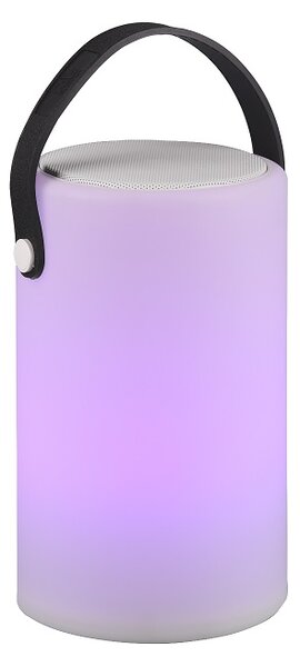 Trio Leuchten R55060101 BERMUDA - Stolní venkovní RGB stmívatelná lampa s ovladačem a bluetooth reproduktorem IP44, 21cm (Venkovní lampa s dálkovým ovládáním a reproduktorem)