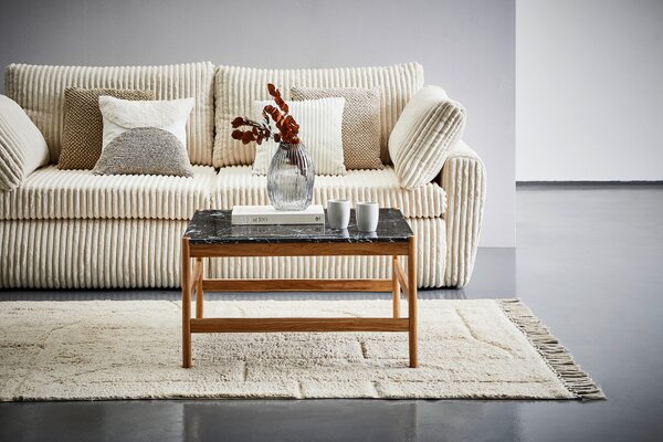 KONFERENČNÍ STOLEK, přírodní barvy, černá, dřevo, kámen, 80/45/80 cm MID.YOU - Konferenční stolky, Online Only