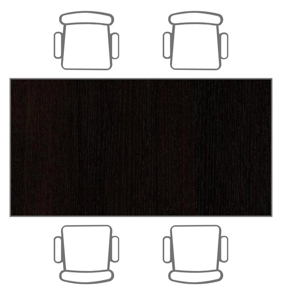 Jídelní stůl TRIVIA, šedá podnož, 160x80 cm, wenge
