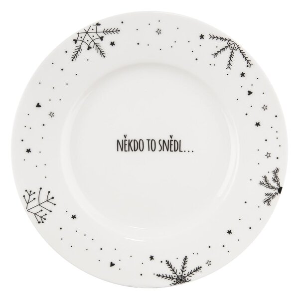 Bílý servírovací porcelánový talíř s vánočním motivem ø 20 cm – Dakls