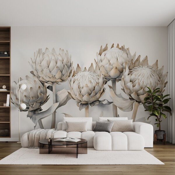 Fototapety Něžné proteas akvarel, Fototapety květiny, w08593 : uwalls.cz