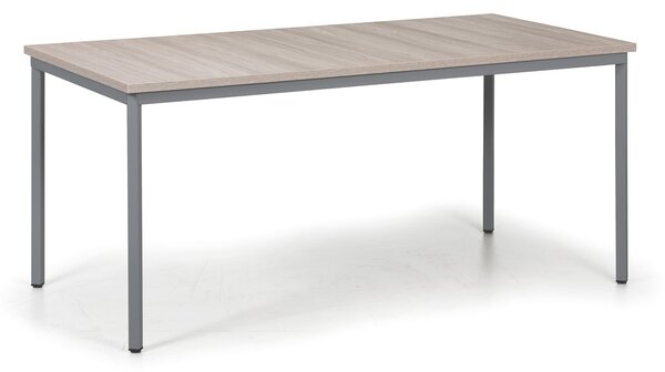 Jídelní stůl TRIVIA, 160x80 cm, tmavě šedá podnož, dub přírodní