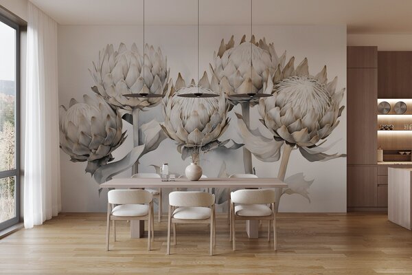Fototapety Něžné proteas akvarel, Fototapety květiny, w08593 : uwalls.cz