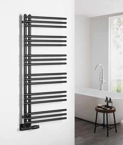 Aqualine , POSEIDON topné těleso 450x1140mm, černá matná, PS411B