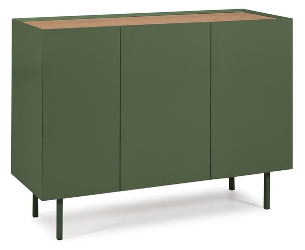 Zelená nízká komoda v dekoru dubu 110x85 cm Arista – Teulat