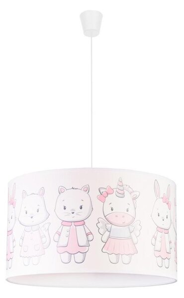 Duolla - Dětský lustr na lanku PRINT M 1xE27/40W/230V pr. 35 cm zvířátka