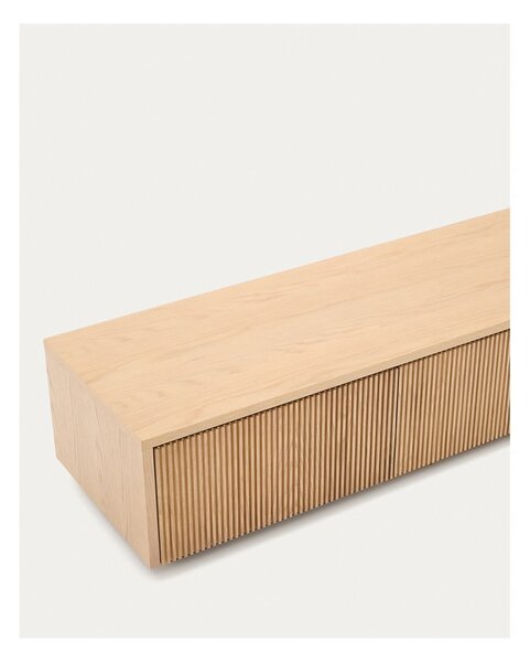 TV stolek v dekoru dubu v přírodní barvě 200x30x40 cm Helvine – Kave Home