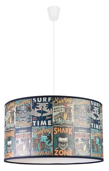 Duolla - Dětský lustr na lanku PRINT M 1xE27/40W/230V pr. 35 cm plakáty