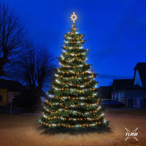 DECOLED LED světelná sada na vánoční stromy vysoké 6-8 m, teplá bílá s Flash