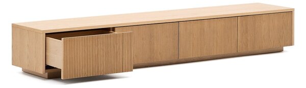 TV stolek v dekoru dubu v přírodní barvě 200x30x40 cm Helvine – Kave Home