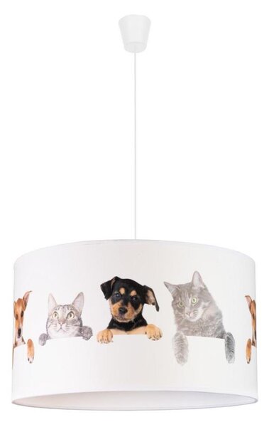Duolla - Dětský lustr na lanku PRINT M 1xE27/40W/230V pr. 35 cm zvířata