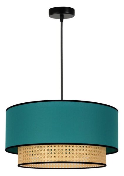Duolla - Lustr na lanku BOHO 1xE27/15W/230V pr. 45 cm tyrkysová/ratan