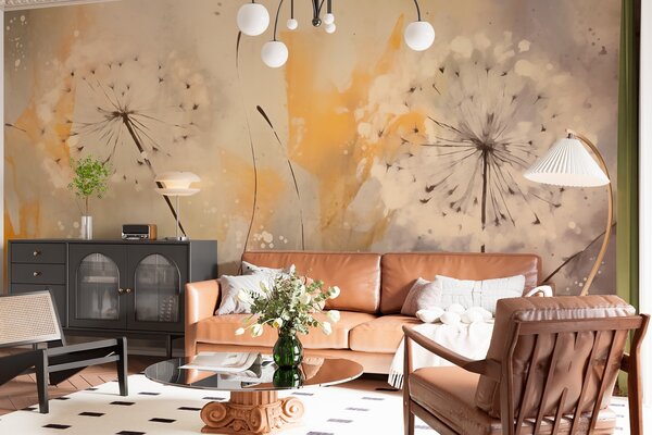 Fototapety Rozmazané pampelišky v pastelových barvách, Fototapety květiny, w02699 : uwalls.cz