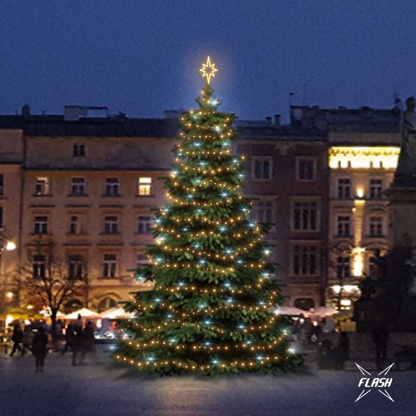 DECOLED LED světelná sada na vánoční stromy vysoké 9-11 m, teplá bílá s Flash