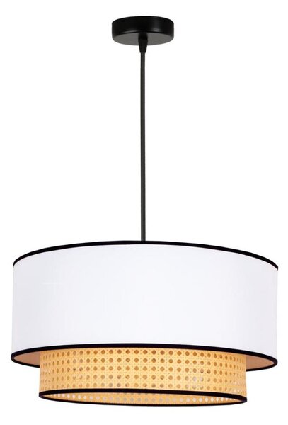 Duolla - Lustr na lanku BOHO 1xE27/15W/230V pr. 45 cm bílá/ratan
