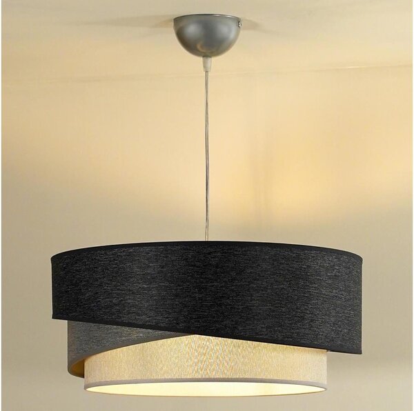 Duolla - Lustr na lanku KOBO 1xE27/15W/230V pr. 45 cm antracit/šedá/bílá