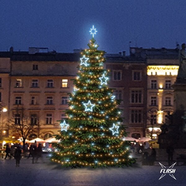 DECOLED LED světelná sada na vánoční stromy vysoké 9-11 m, teplá bílá s Flash, ledové dekory DZ115S1
