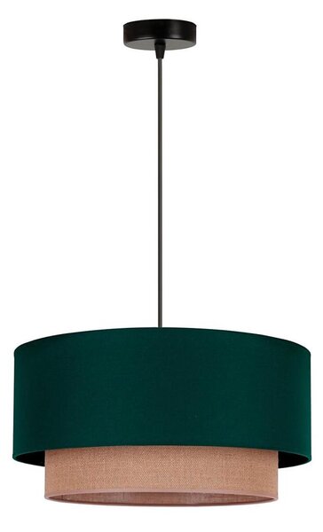 Duolla - Lustr na lanku BOHO 1xE27/15W/230V pr. 45 cm zelená/hnědá