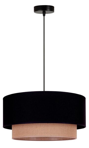 Duolla - Lustr na lanku BOHO 1xE27/15W/230V pr. 45 cm černá/hnědá