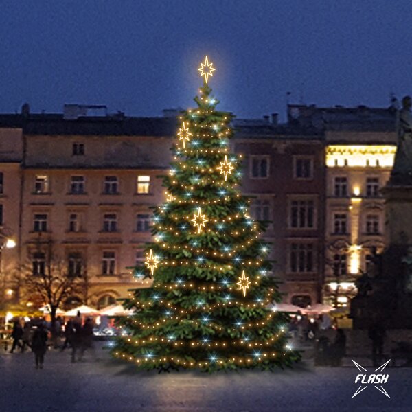 DECOLED LED světelná sada na vánoční stromy vysoké 9-11 m, teplá bílá s Flash, dekory DZX1141WS3